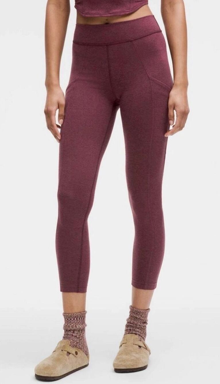 Lululemon Soft Sueded 25” High Rise Tight Red Leggings, W5GJCS, size 6